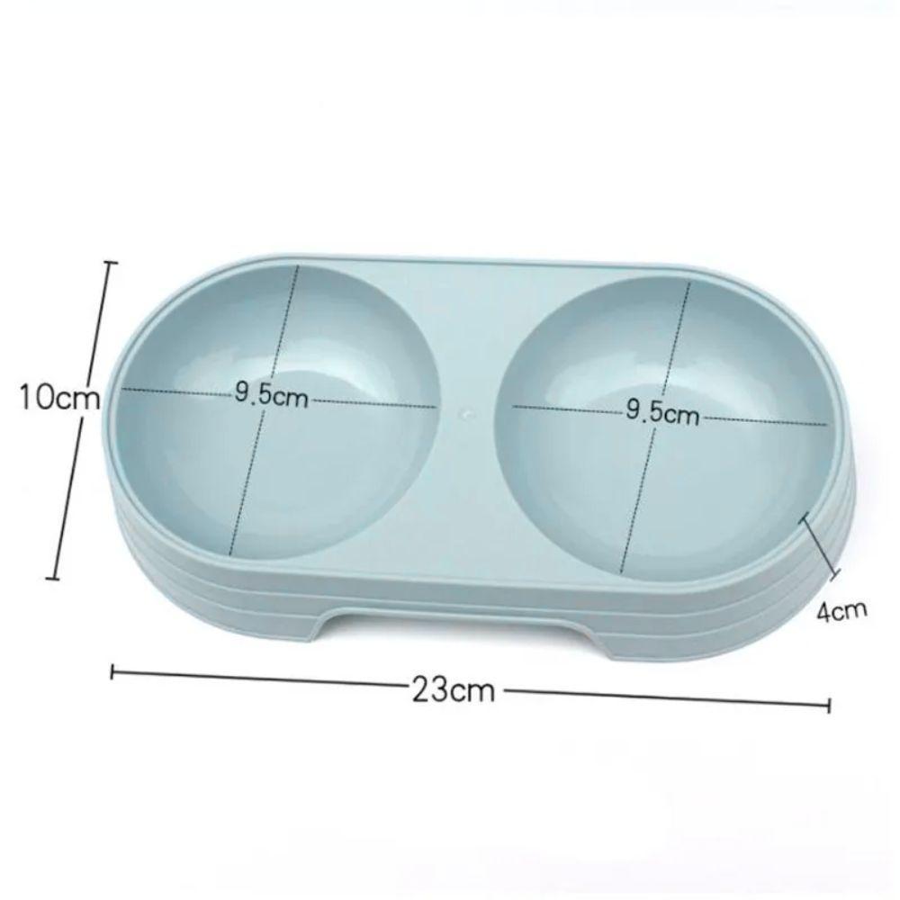 Comedouro Bebedouro Duplo 2 Em 1 Para Pets Cães E Gatos 200 Ml Em Cada Lado Azul - 4