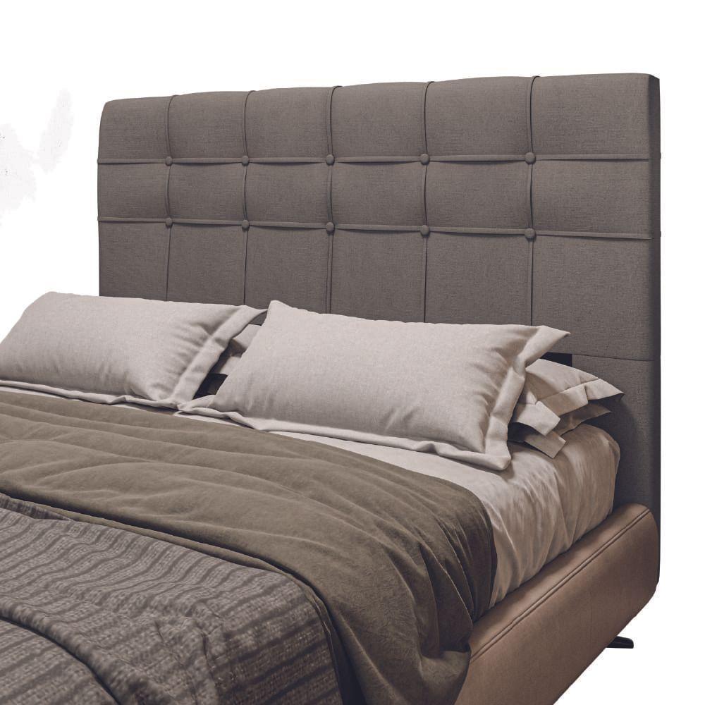 Cabeceira Estofada Para Cama Box Casal Queen Hanover 1,60m Suede Dobuê Mascavo - 1