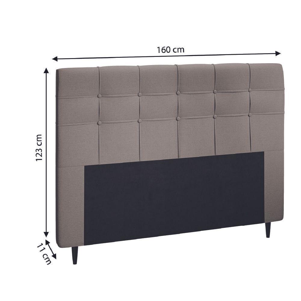 Cabeceira Estofada Para Cama Box Casal Queen Hanover 1,60m Suede Dobuê Mascavo - 3