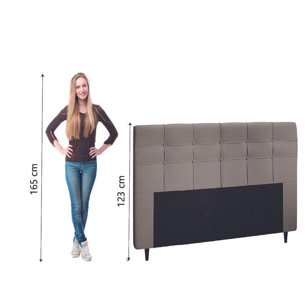 Cabeceira Estofada Para Cama Box Casal Queen Hanover 1,60m Suede Dobuê Mascavo - 5