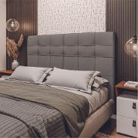Cabeceira Estofada Para Cama Box Casal Queen Hanover 1,60m Suede Dobuê Mascavo - 2