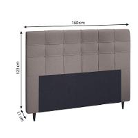 Cabeceira Estofada Para Cama Box Casal Queen Hanover 1,60m Suede Dobuê Mascavo - 3