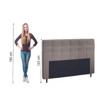 Cabeceira Estofada Para Cama Box Casal Queen Hanover 1,60m Suede Dobuê Mascavo - 5