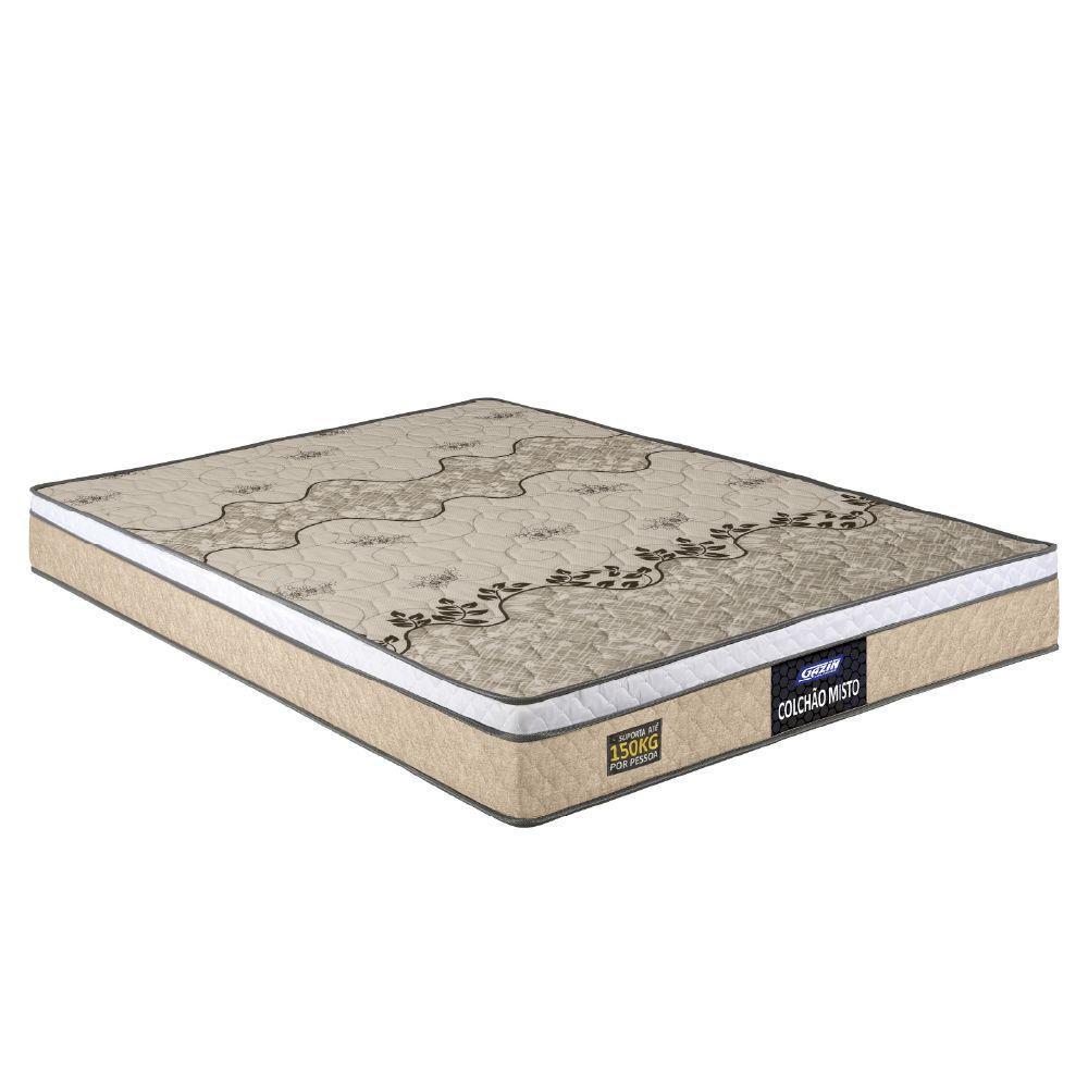 Colchão Casal Espuma D33 Fort Gazin 138x188x21cm Bege Branco Suporta Até 150kg Por Pessoa - 1