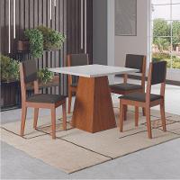 Conjunto Sala De Jantar Mesa Quadrada 4 Cadeiras Trento Dobuê Madeirado Castor - 1