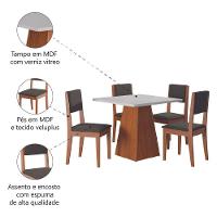 Conjunto Sala De Jantar Mesa Quadrada 4 Cadeiras Trento Dobuê Madeirado Castor - 5