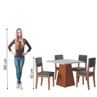 Conjunto Sala De Jantar Mesa Quadrada 4 Cadeiras Trento Dobuê Madeirado Grafite - 6