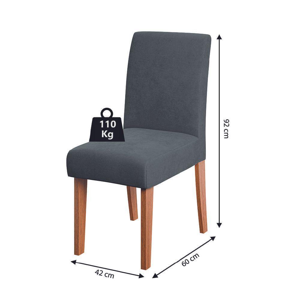 Conjunto Sala De Jantar Mesa Trento Quadrada 4 Cadeiras Trieste Dobuê Madeirado Grafite - 4