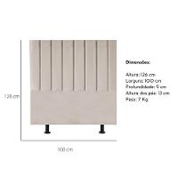Cabeceira Cama Solteiro Box 100 Cm Luana Corino E Frame Bege - 3