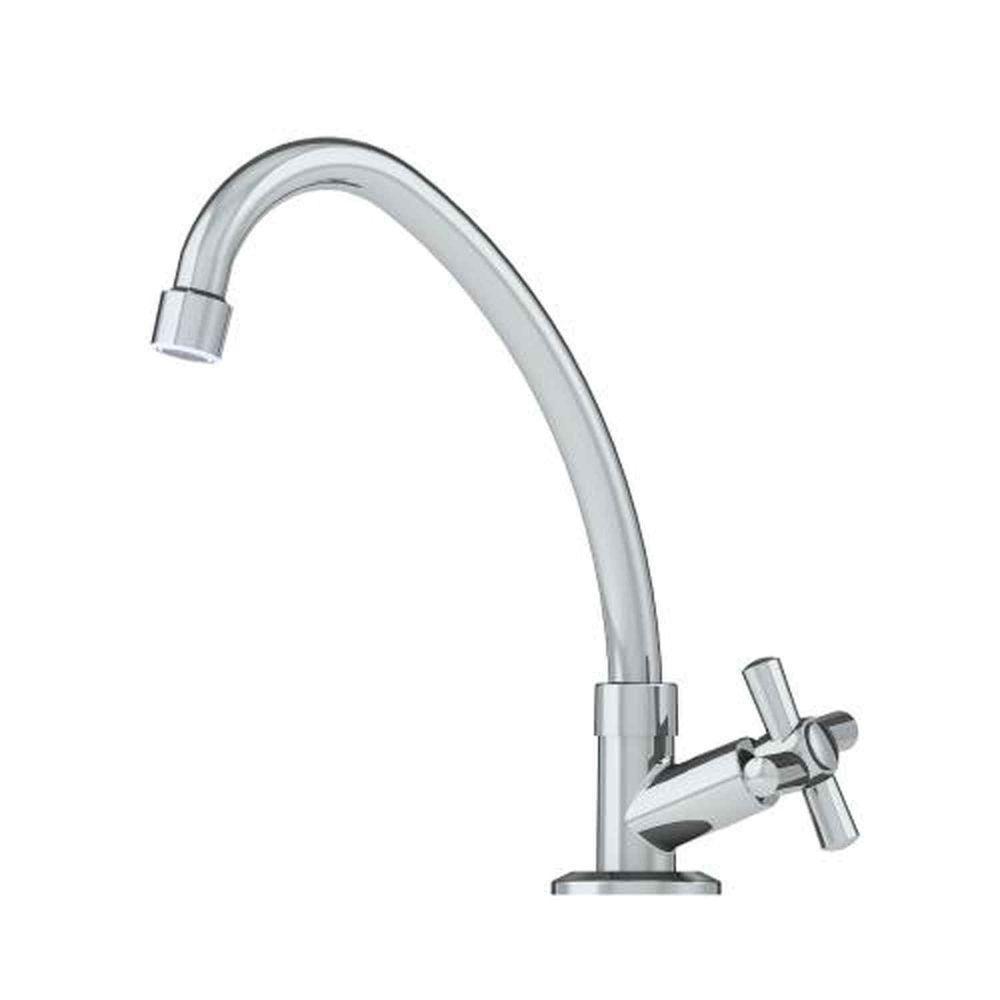 Torneira Mesa Bica Móvel Alta 1168 C31 Cromada - Acabamento Abs - 1/4 Volta - 1