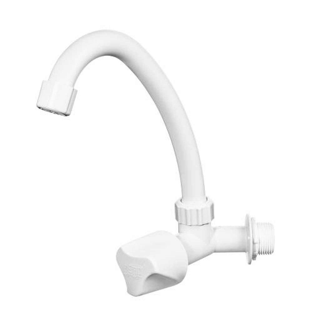 Torneira Bica Móvel Parede Branco - Herc Leve E Resistente Com Haste Articulável - 1