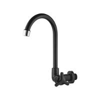 Torneira Sicília Parede Bica Móvel Preta - Abs - Vedante Cerâmica - Cromado - 1