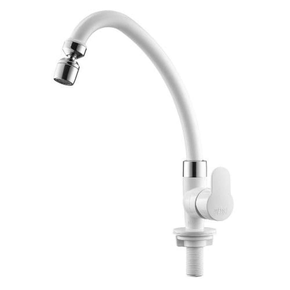 Torneira Tivoli Bica Móvel Mesa Arejador Articulado Branca/cromada - Herc Abs - 1