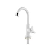 Torneira Sicília Lavatório Bica Alta Branca - Abs - Pastilha Cerâmica - Cromado - 1