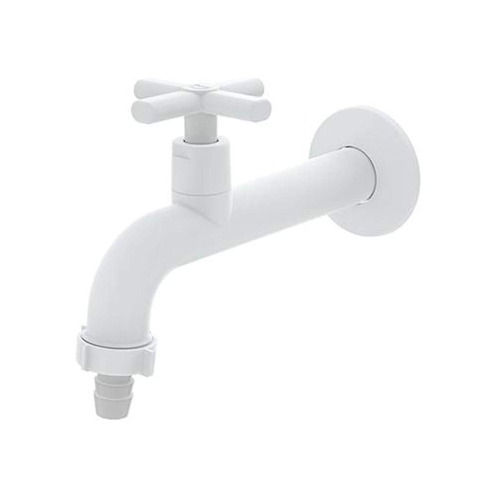 Torneira Longa Branco Blukit 1/2 Com Redutor De Vazão E Fechamento 1/4 De Volta - 1