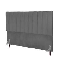 Cabeceira Cama Solteiro Box 100 Cm Luna Corino E Frame Cinza - 2