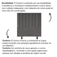 Cabeceira Cama Solteiro Box 100 Cm Luna Corino E Frame Cinza - 5