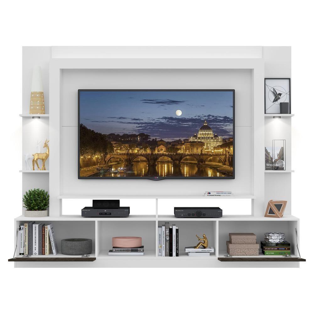 Estante Tv 65" Com Leds Berlim Multimóveis V3392 Branca/Tenerife Branco/Tenerife - 4