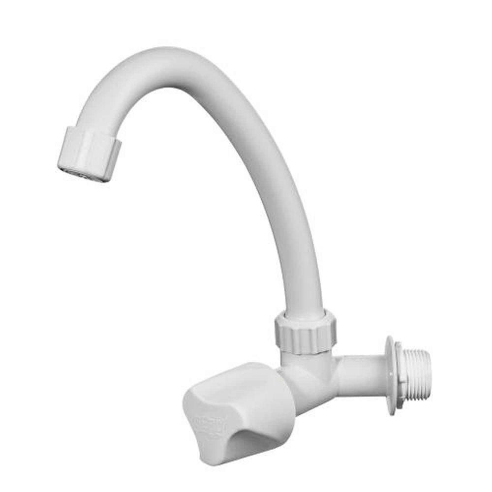 Torneira Bica Móvel Parede Cinza Claro - Herc - Fácil Instalação E Manuseio - 1