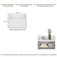 Kit Com 2 Mesas De Cabeceira 40 Cm Suspensa Multimóveis Mp4043 Branca - 5
