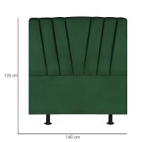 Cabeceira Estofada De Cama Casal Box 140 Cm Louise Suede Verde - 3