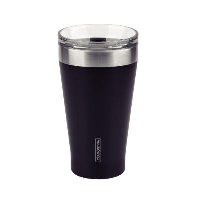 Copo Térmico Exata Em Aço Inox Preto Com Tampa 550 Ml Tramontina 61646/505