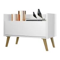 Mesa De Cabeceira 60Cm Retrô Multimóveis V3627 Branca/Natural Branco/Natural - 1