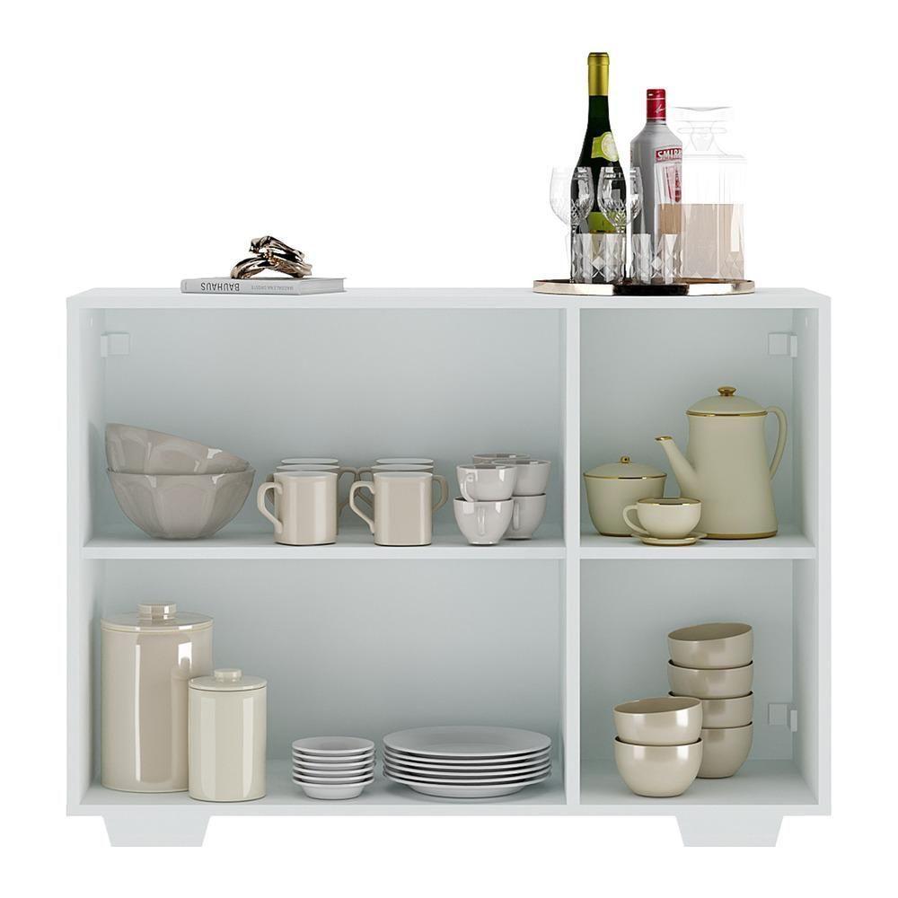 Aparador Buffet 3 Portas Com Pés Quadrados Veneza Multimóveis V1010 Branco Branco - 3