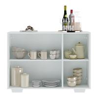 Aparador Buffet 3 Portas Com Pés Quadrados Veneza Multimóveis V1010 Branco Branco - 5