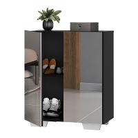 Sapateira 2 Portas Com Espelho Nina Preta/branca - 2