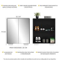 Sapateira 2 Portas Com Espelho Nina Preta/branca - 7