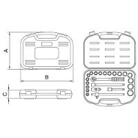 Maleta Com Soquetes Estriados E Acessórios 1/2 Polegadas - 23 Peças Tramontina Pro Tramontina - 1