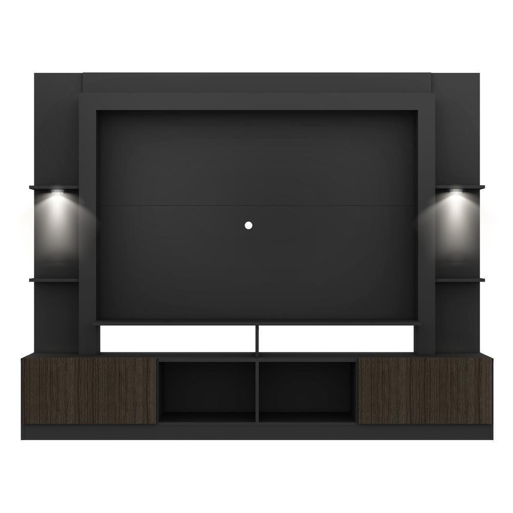 Estante Com Suporte Tv 65" E Leds Berlim Multimóveis V3384 Preta/Tenerife Preto/Tenerife - 3