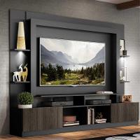 Estante Com Suporte Tv 65" E Leds Berlim Multimóveis V3384 Preta/Tenerife Preto/Tenerife - 7