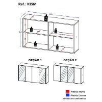 Aparador Buffet 4 Portas Com Espelho Vegas V3561 Rustic Rustic - 5