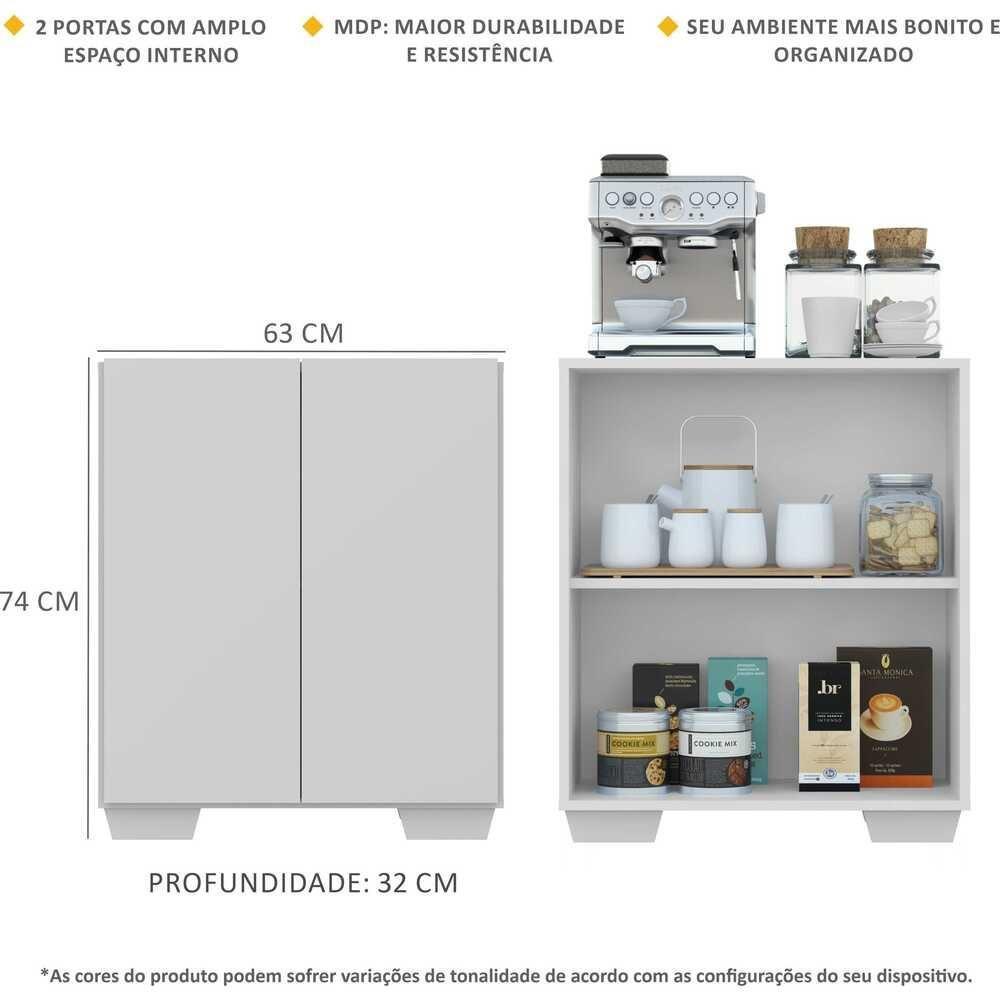Aparador Multimóveis Cantinho Do Café Com 2 Portas Branco - 7