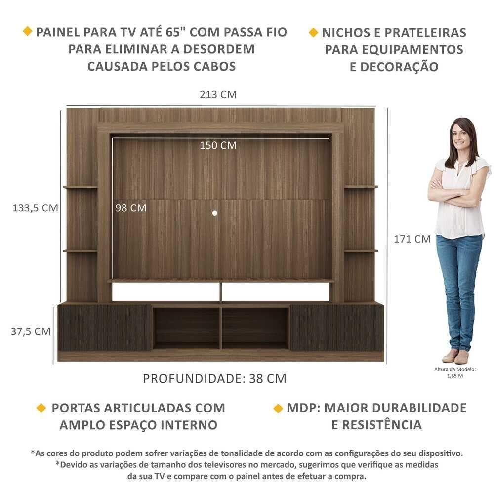 Rack Com Painel Tv 65" Madeirado/Tenerife - 7