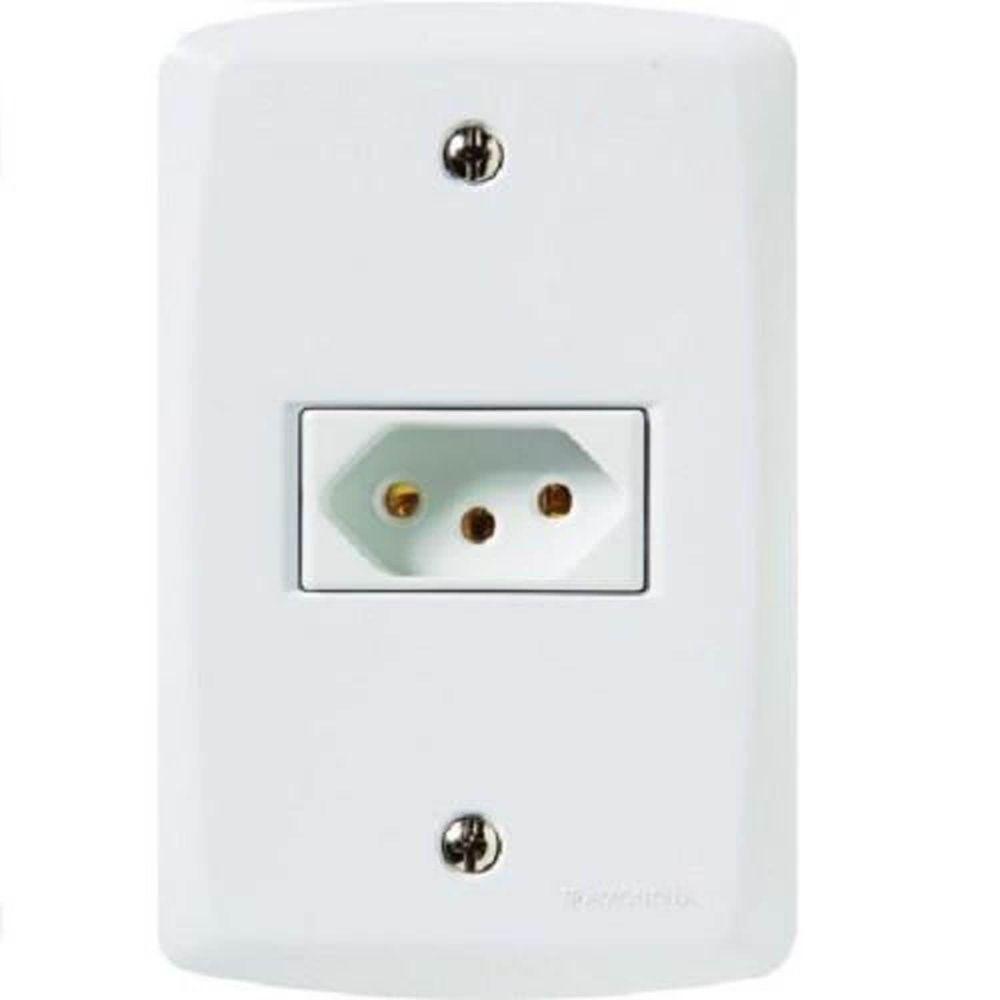 Tomada 3p 10a Lux2 Tramontina - Conjunto Branco - Placa Modular - Parafusos Inclusos - 1