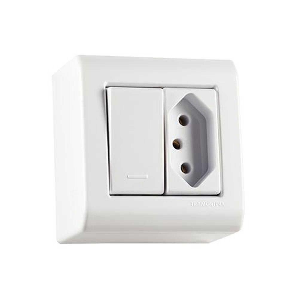 Interruptor Simples + Tomada 10a Tramontina Lizflex - Conjunto Elétrico - 1