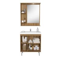 Gabinete Banheiro com Cuba e Espelheira 80cm Multimóveis CR10065 Mel/Branco