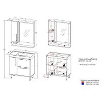 Gabinete Banheiro com Cuba e Espelheira 80cm Multimóveis CR10065 Mel/Branco - 5