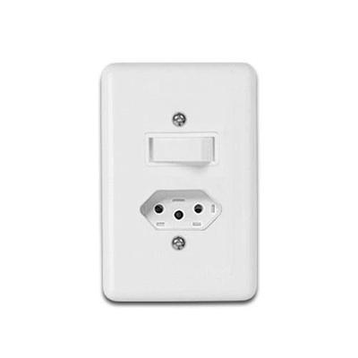 Interruptor Simples + Tomada 20a Stylus - Conjunto Elétrico Ilumi