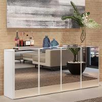 Aparador Buffet 4 Portas Com Espelho Vegas Multimóveis V3558 Branco Branco - 8