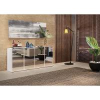 Aparador Buffet 4 Portas Com Espelho Vegas Multimóveis V3558 Branco Branco - 5