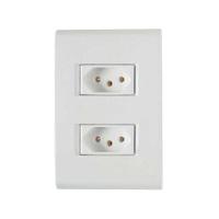 Conjunto 2 Tomadas 3p 10a Tramontina - Linha Liz Branca - Modular Com Parafusos - 1