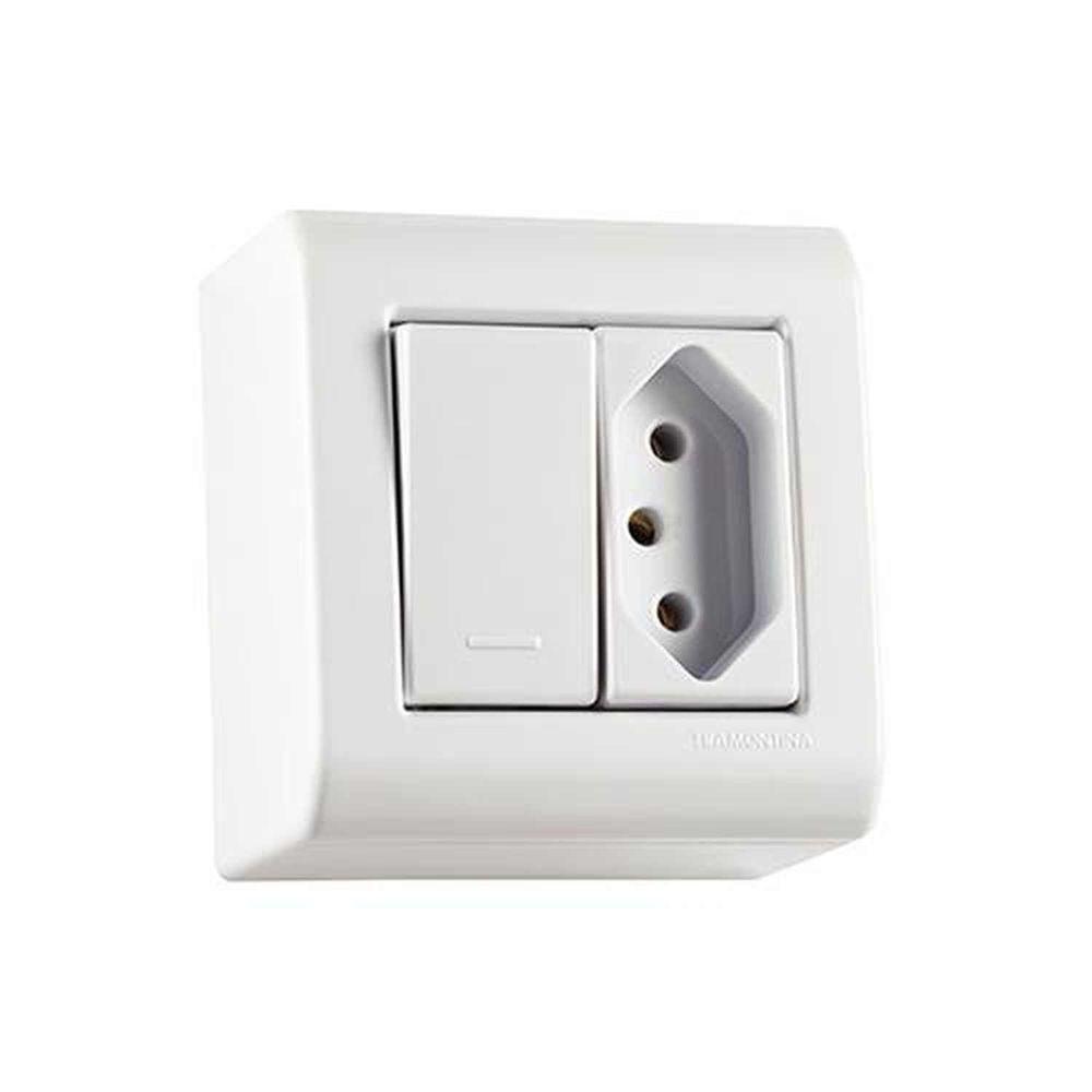 Interruptor Simples + Tomada 20a Tramontina Lizflex - Conjunto Elétrico - 2