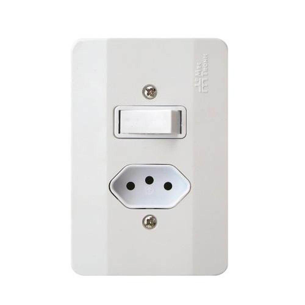 Interruptor Paralelo + Tomada 20a Linha Millenium - Mectronic Sptr-e6m - 1