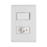 Interruptor Simples + Tomada 20a Linha Liz Tramontina - Branco - Modular - Parafusos Inclusos - 1