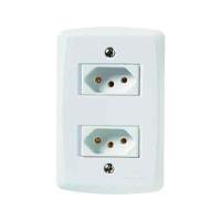 Conjunto 2 Tomadas 3p 20a Tramontina Lux2 - Branco - Sistema Modular - 1