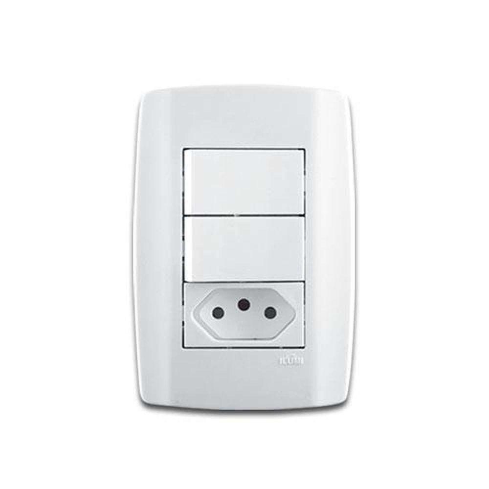 Interruptor Simples + Tomada 20a Linha Slim Ilumi - Conjunto 2 - 250v - 1